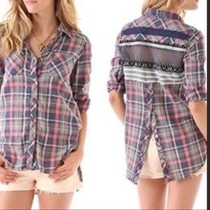 WE THE FREE Park Ranger Mixed Media Shirt Size M